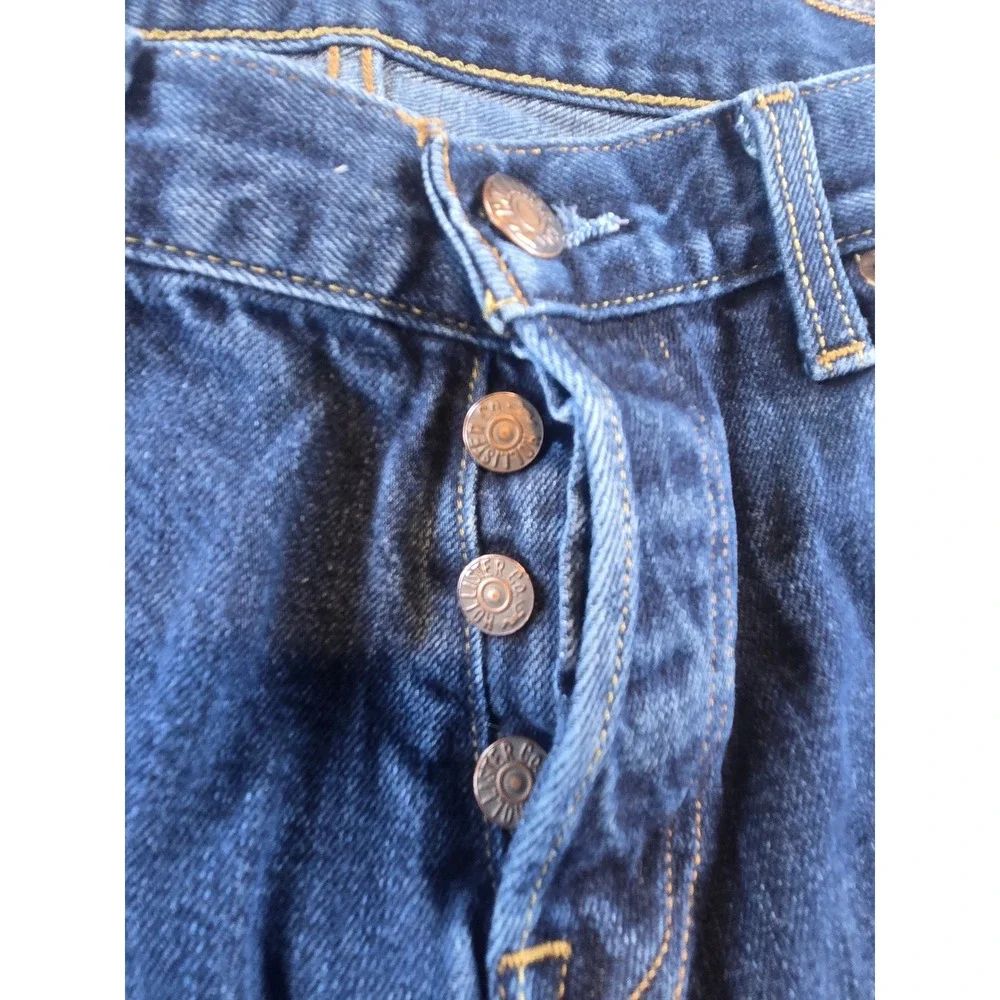 Hollister Skinny Jeans Mens 33x32 Dark Wash Button Fly Authentic Denim Blue